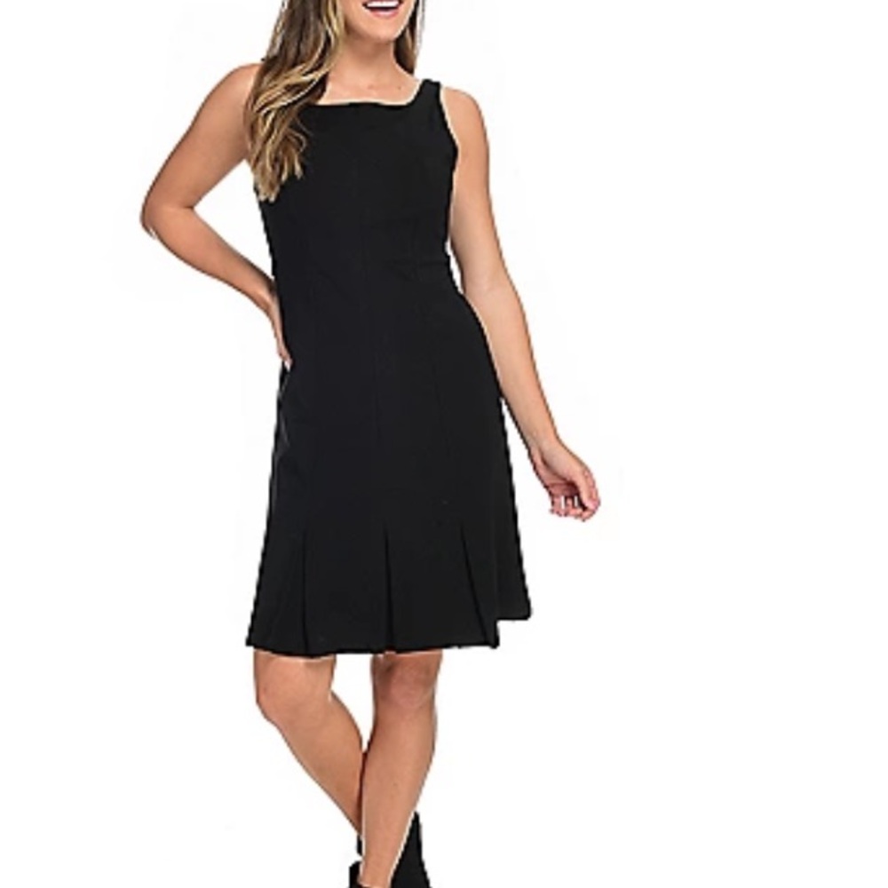 Women’s Ruffle Pleated Black Dress
